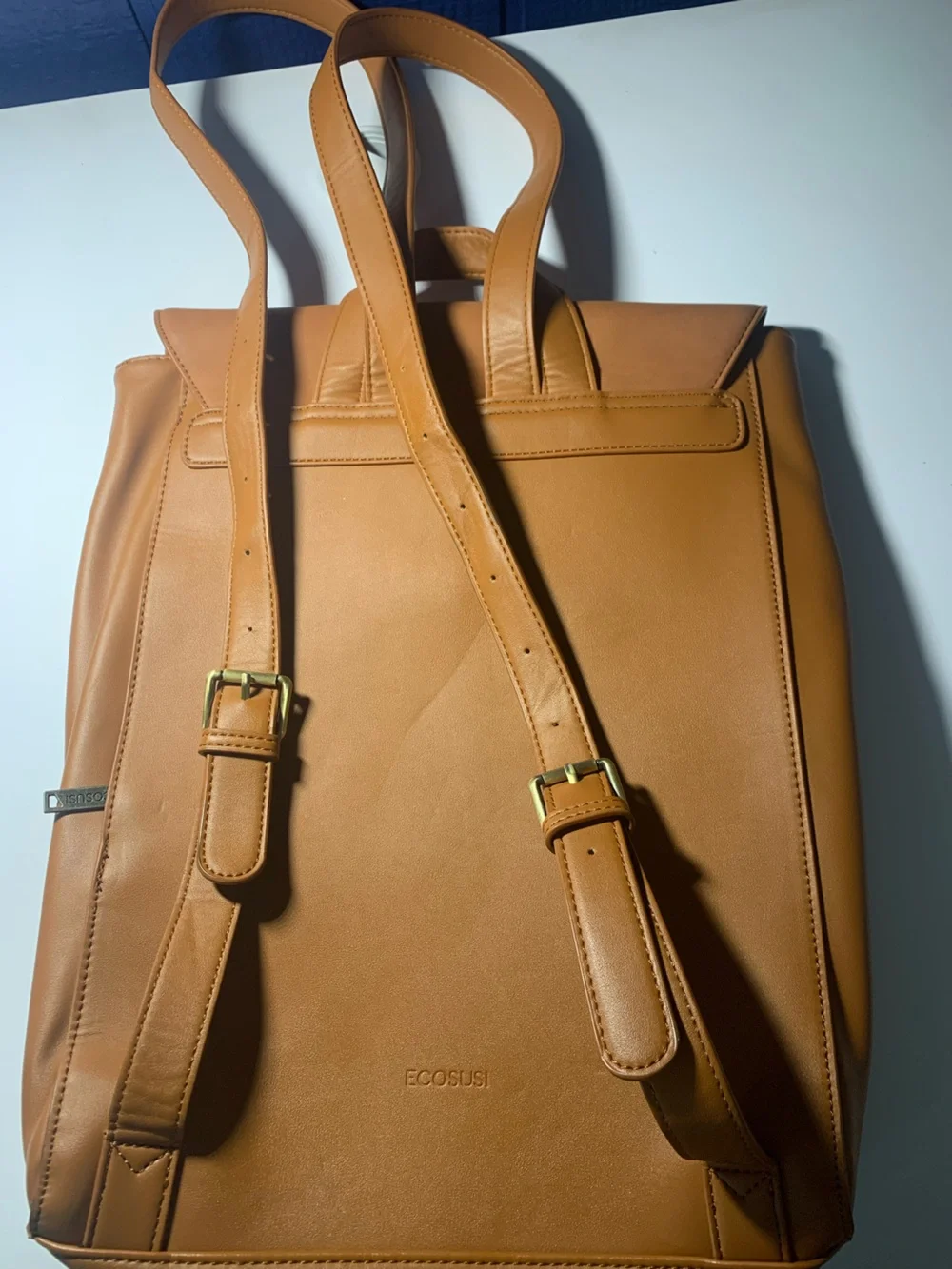 Ecosusi Laptop Backpack in Tan with Turn-Lock Detail
